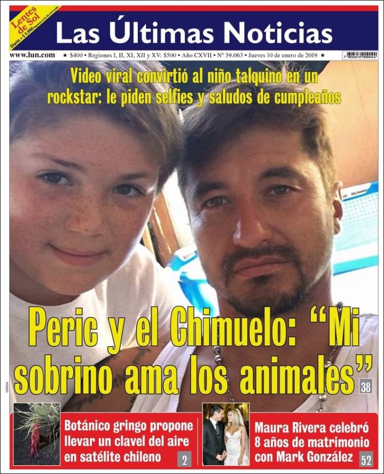 Portada de Las Últimas Noticias (Chile)