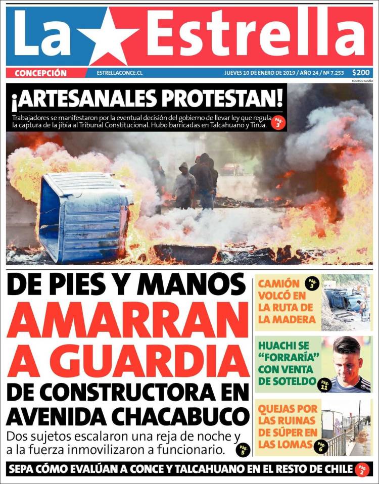 Portada de La Estrella de Concepción (Chile)