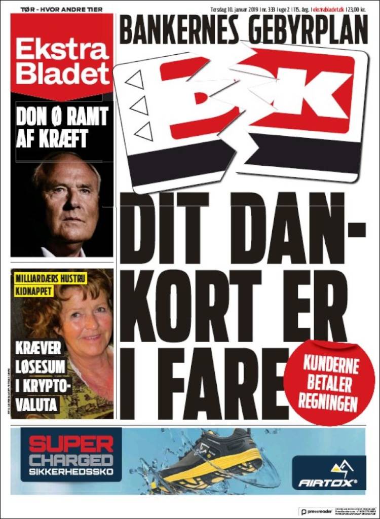 Portada de Ekstra Bladet (Dinamarca)