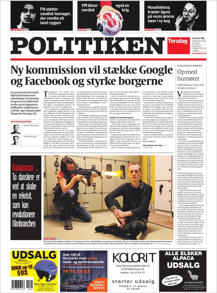 Portada de Politiken (Dinamarca)