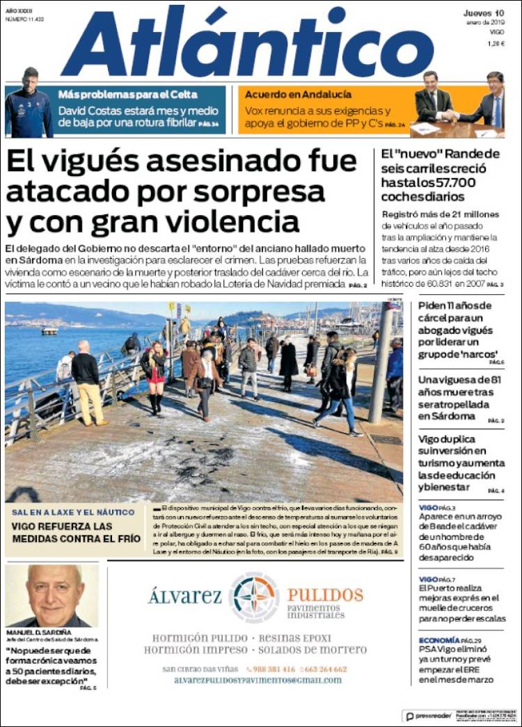 Portada de Atlántico Diario (España)