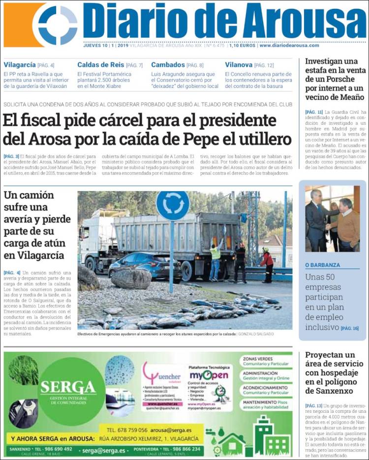 Portada de Diario de Arousa (España)