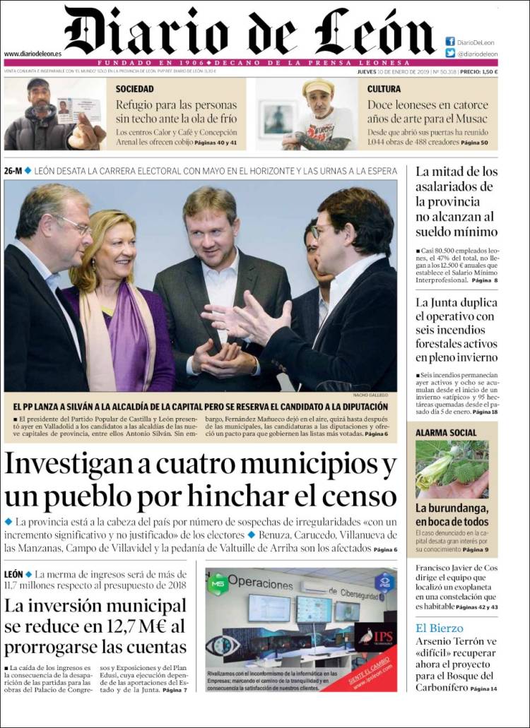 Portada de Diario de León (España)