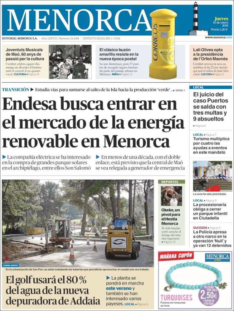 Portada de Menorca - Diario Insular (España)