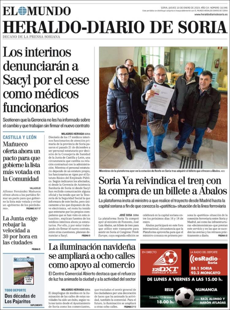 Portada de Diario de Soria (España)