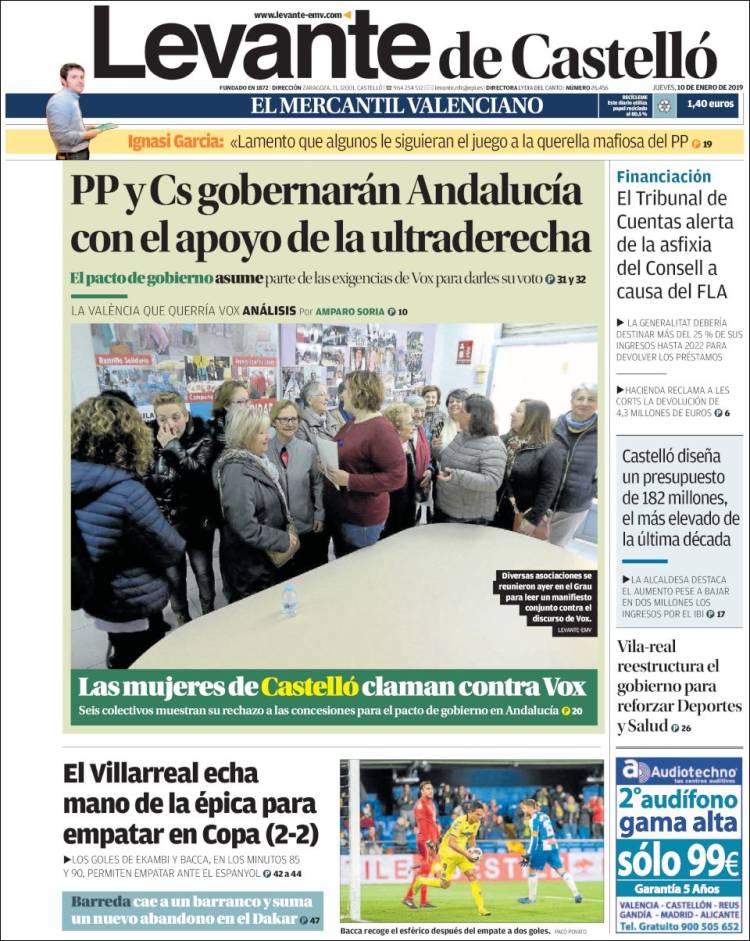 Portada de Levante de Castelló (España)