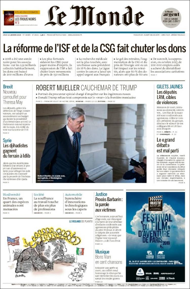 Portada de Le Monde (Francia)