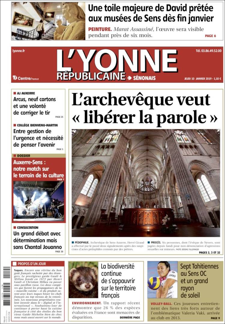 Portada de L'Yonne-Républicaine (Francia)