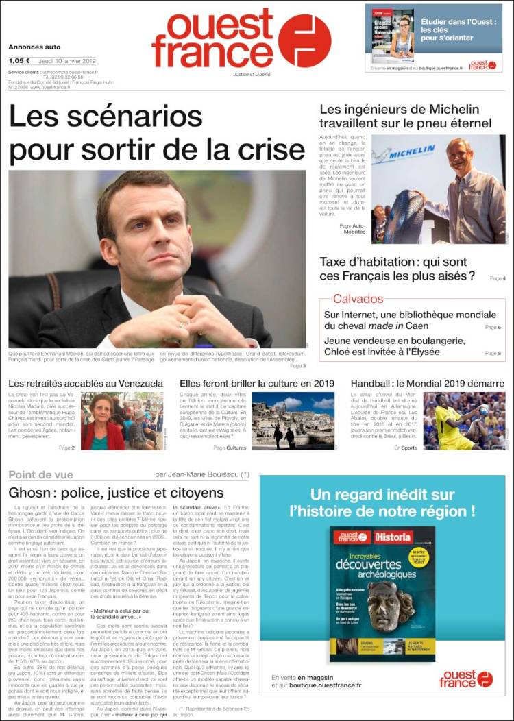 Portada de Ouest France (Francia)