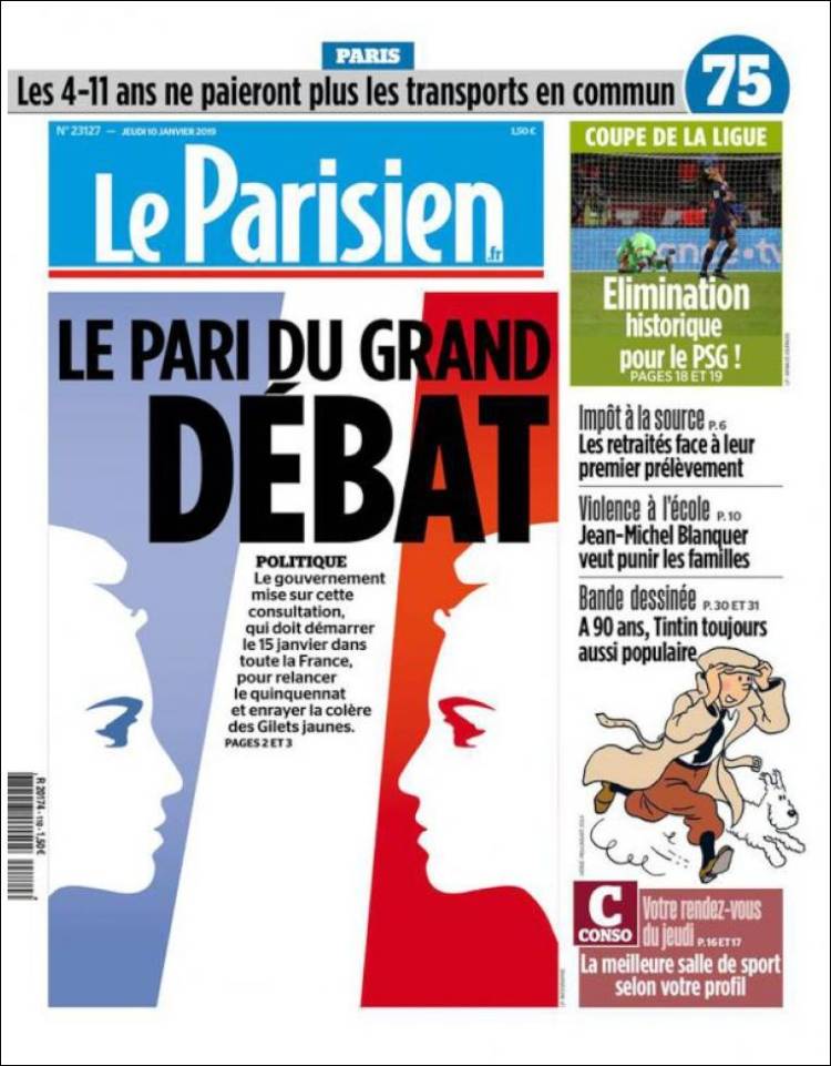 Portada de Le Parisien (Francia)
