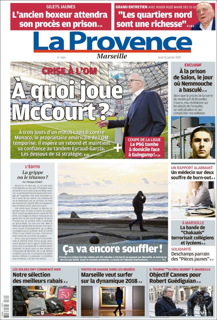 Portada de La Provence (Francia)
