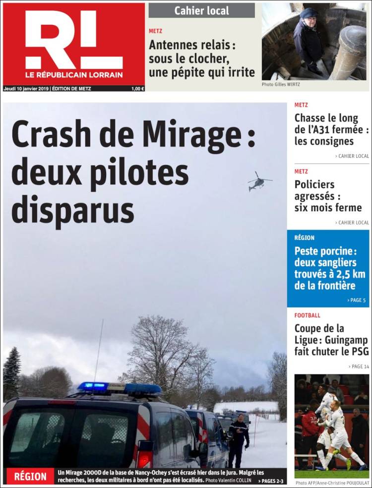 Portada de Le Republicain Lorrain (Francia)