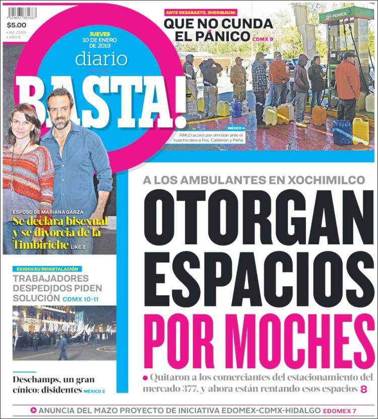 Portada de Diario Basta (México)