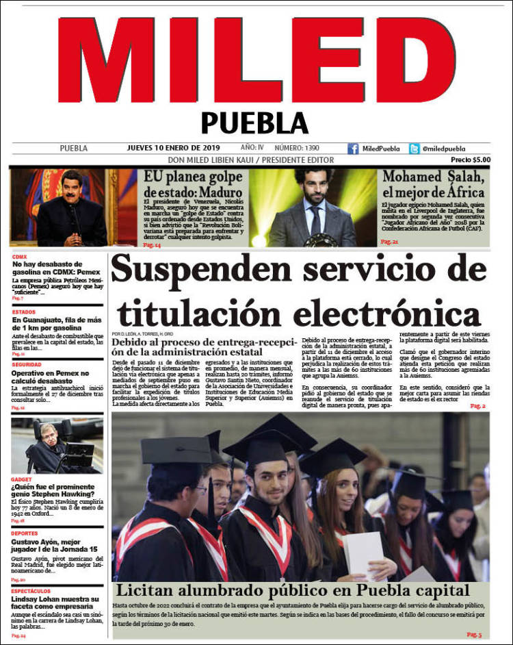 Portada de Miled - Puebla (México)