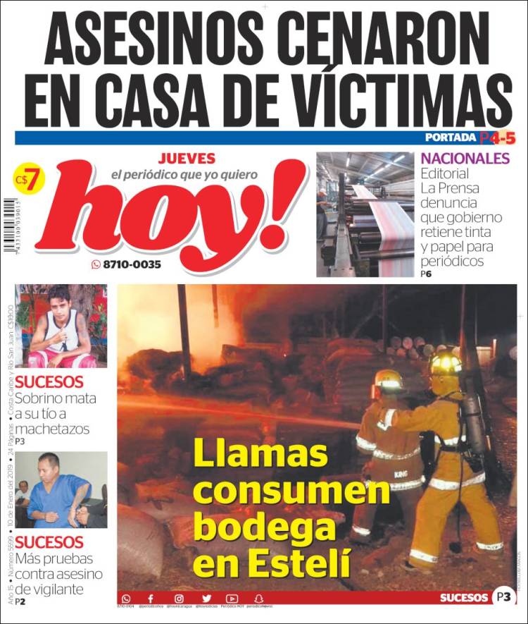 Portada de Hoy (Nicaragua)