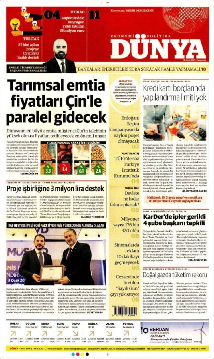 Portada de Dünya (Turqu&iacute;a)