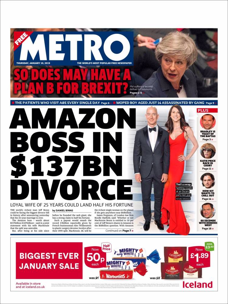 Portada de Metro (Reino Unido)