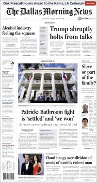 Portada de Dallas Morning News (USA)