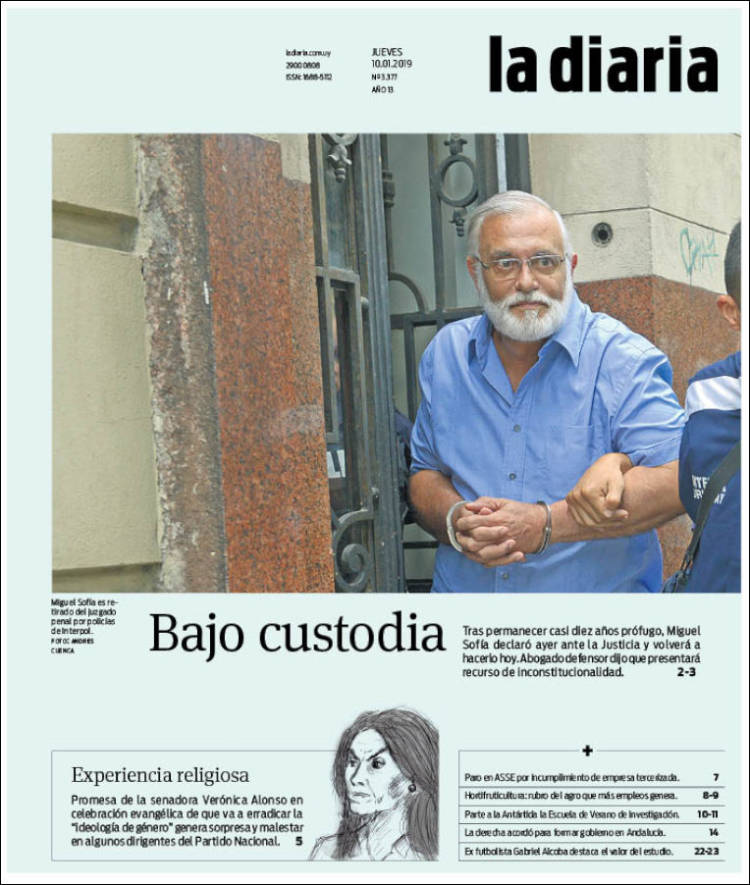Portada de La Diaria (Uruguay)