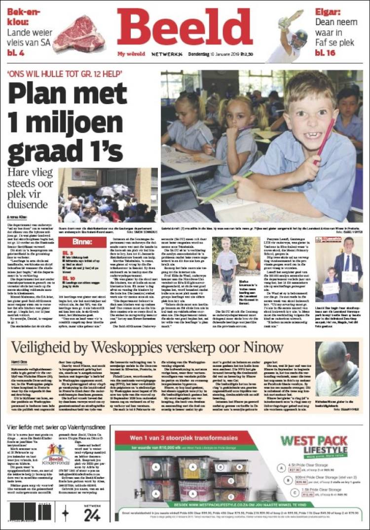 Portada de Beeld (South Africa)