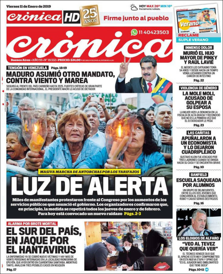 Portada de Crónica (Argentina)