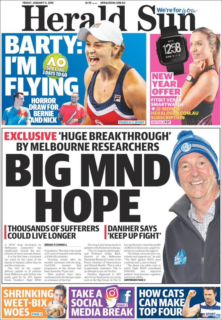 Portada de Herald Sun (Australia)
