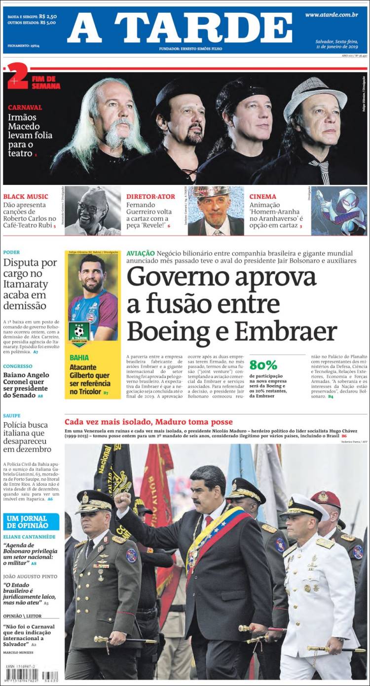 Portada de Diário A Tarde (Brasil)