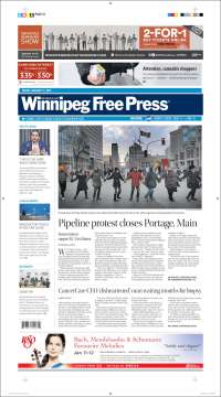 Portada de Winnipeg Free Press (Canadá)