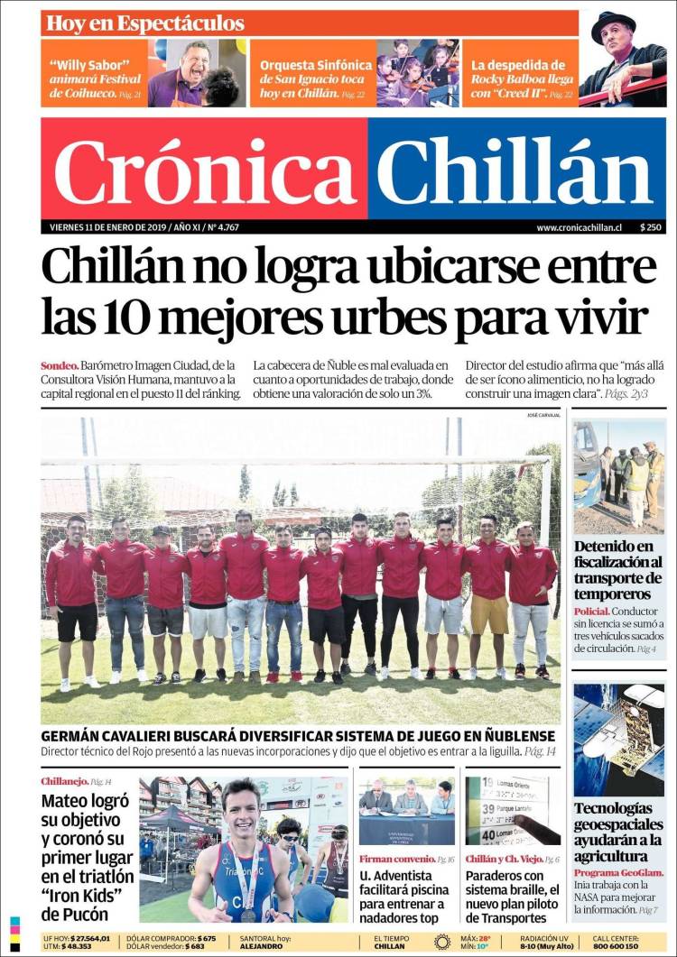 Portada de Crónica Chillán (Chile)