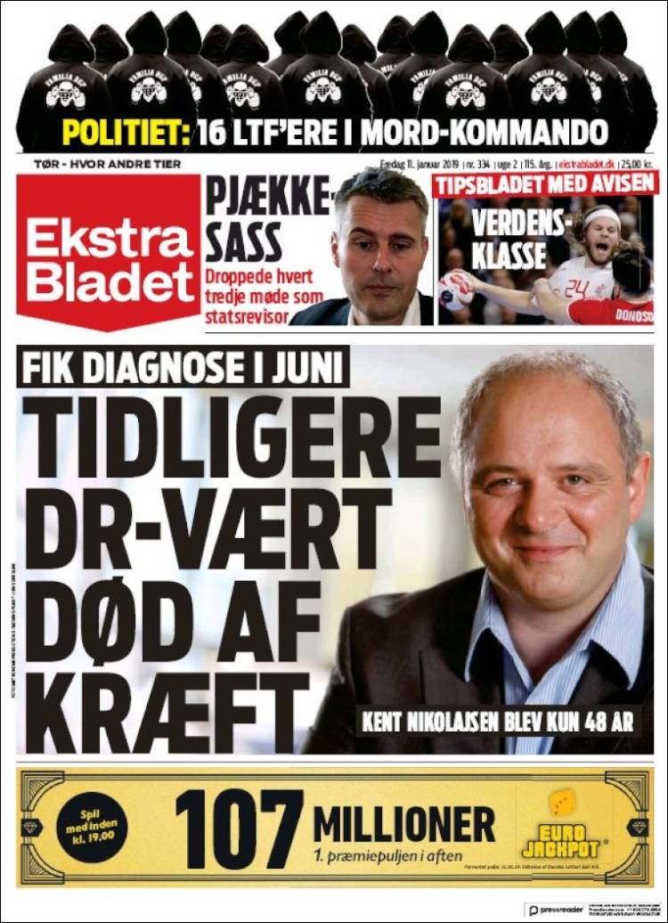 Portada de Ekstra Bladet (Dinamarca)