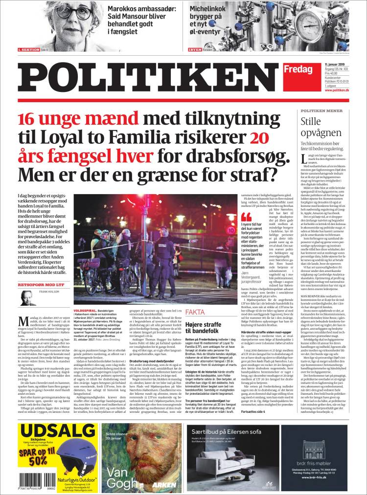 Portada de Politiken (Dinamarca)