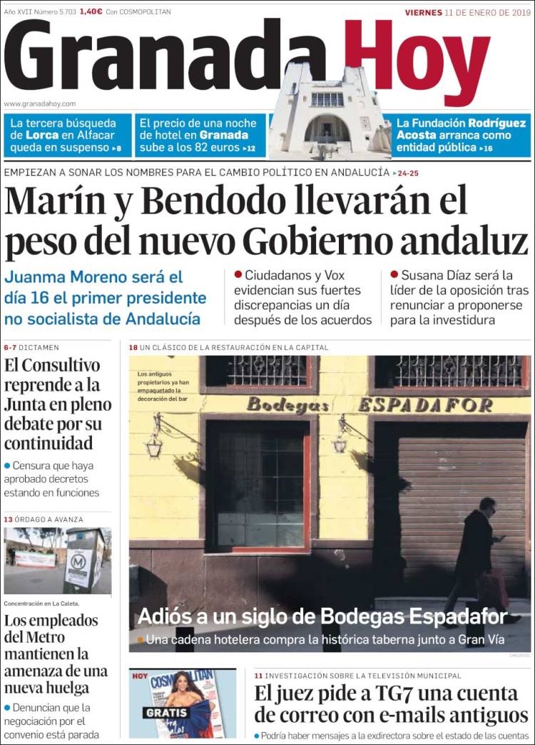 Portada de Granada Hoy (Espa&ntilde;a)