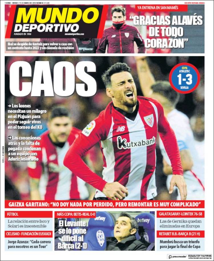 Portada de Mundo Deportivo Bizkaia (Espa&ntilde;a)