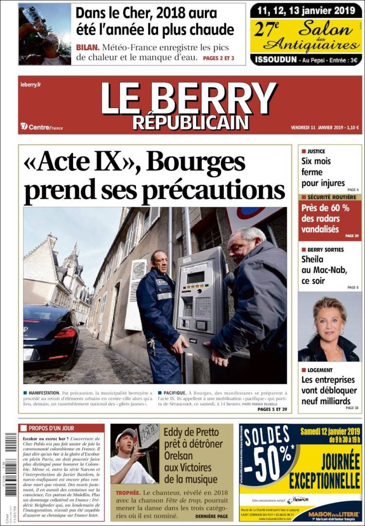 Portada de Berry Republicain (Francia)