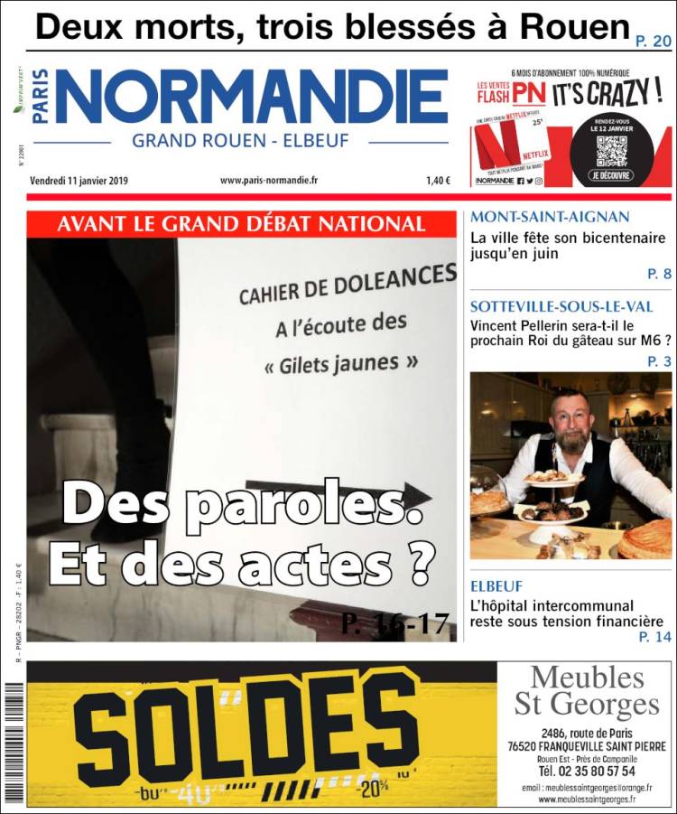 Portada de Paris Normandie (Francia)