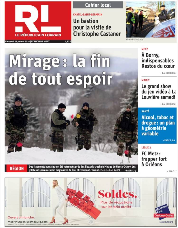 Portada de Le Republicain Lorrain (Francia)