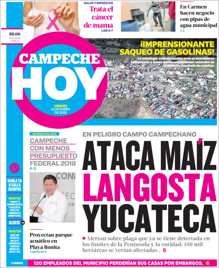 Portada de Campeche Hoy (México)