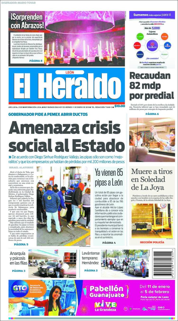 Portada de El Heraldo de León (México)