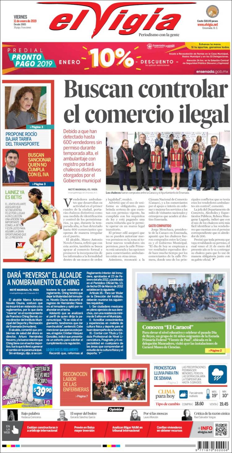 Portada de El Vigía (México)