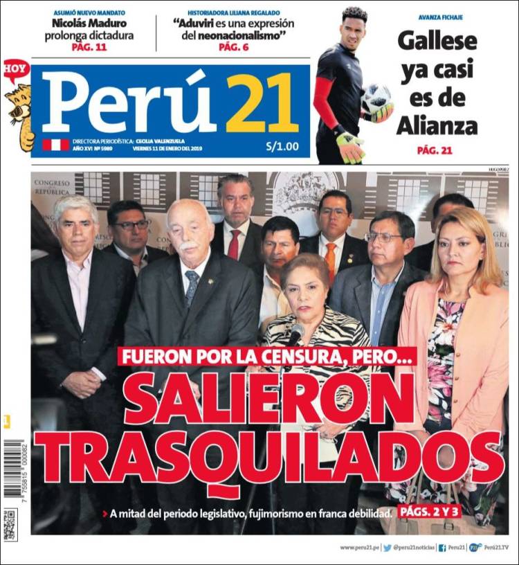 Portada de Perú 21 (Per&uacute;)