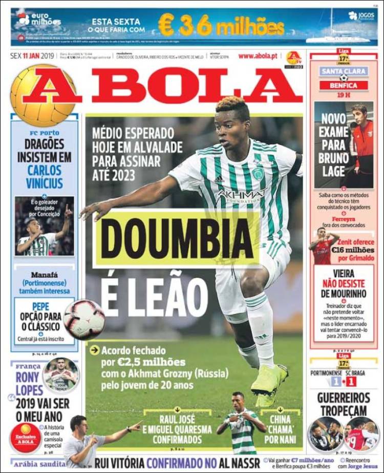 Portada de A Bola (Portugal)