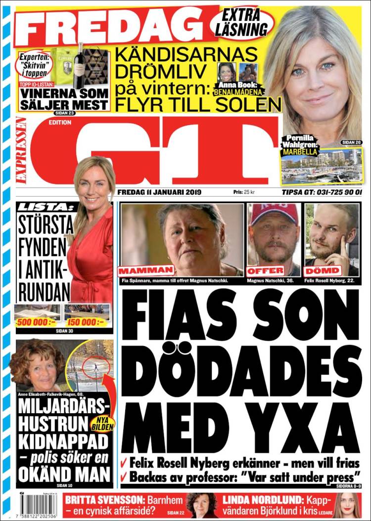 Portada de Göteborgstidningen (Suecia)