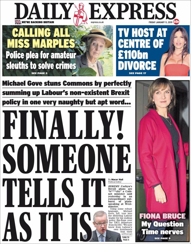 Portada de Daily Express (Reino Unido)