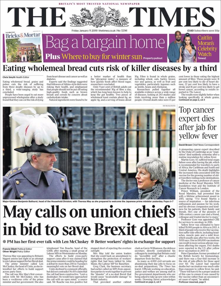 Portada de The Times (Reino Unido)