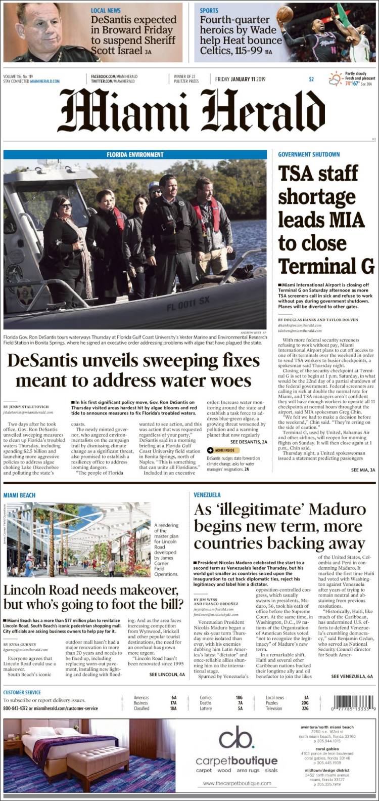 Portada de Miami Herald (USA)