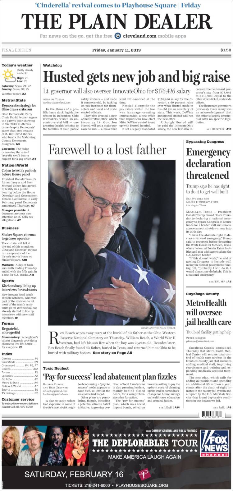 Portada de The Plain Dealer (USA)