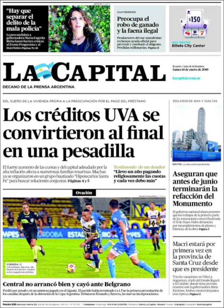 Portada de La Capital - Rosario (Argentina)