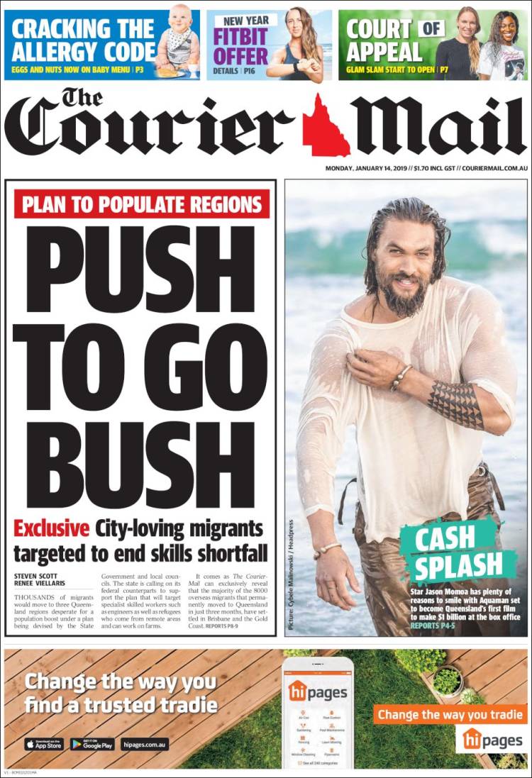 Portada de The Courier-Mail (Australia)