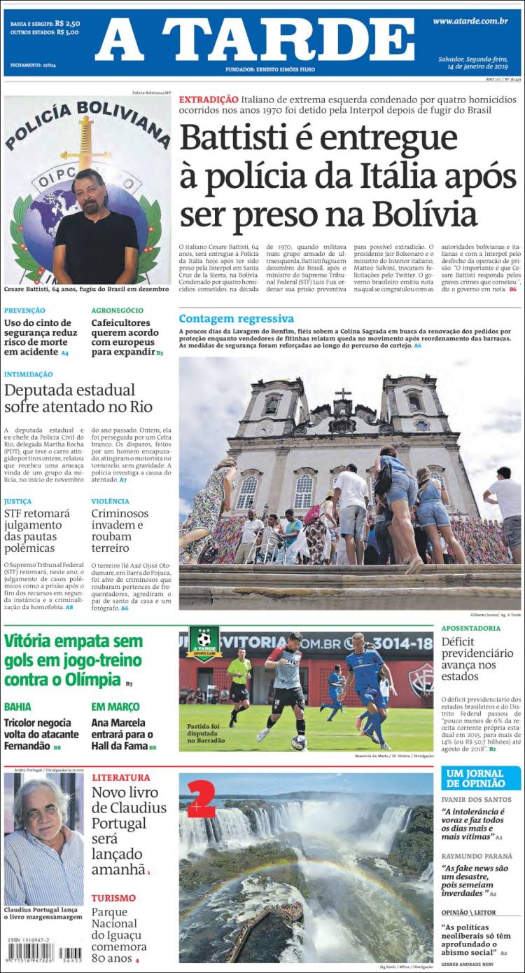 Portada de Diário A Tarde (Brasil)