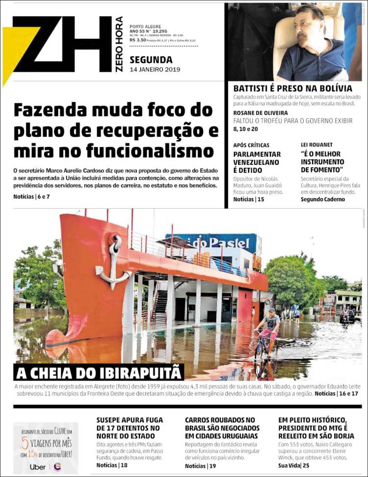 Portada de Zero Hora (Brasil)